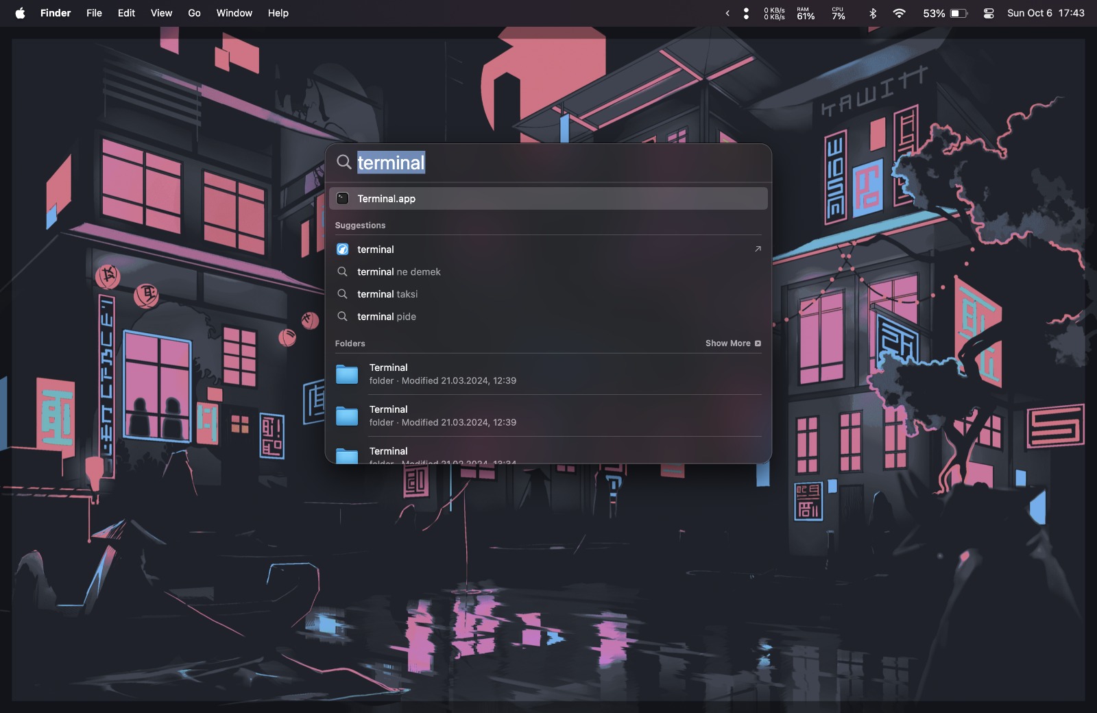 MacOS Finder/Spotlight üzerinden Terminal Uygulamasını Açma